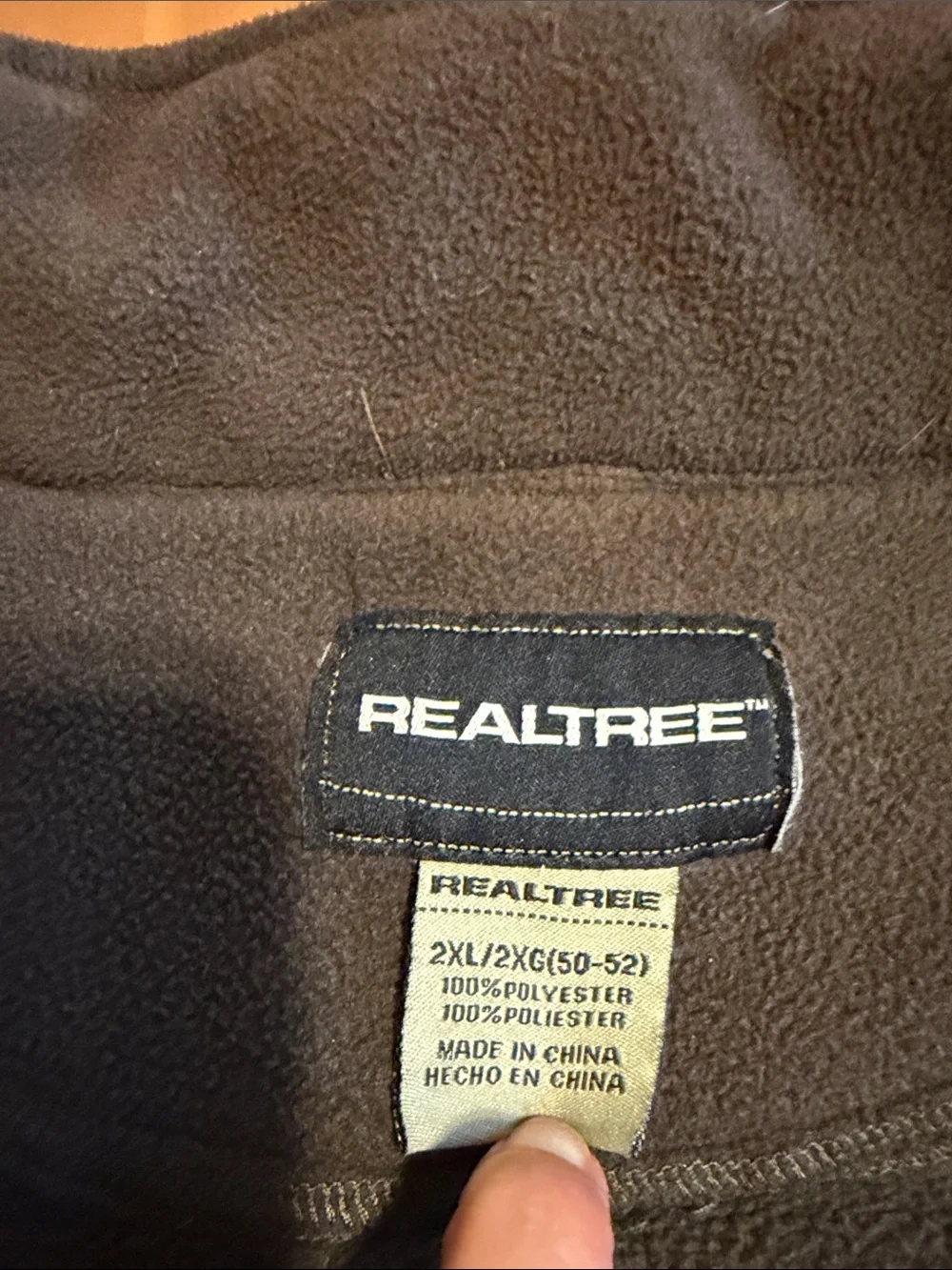 Realtree Brown Fleece Jacket with Camo Yoke
